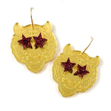 1.5" Fan Glam Mascot Dangles: TIGERS - Custom Spirit Earrings