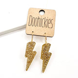 1.5" Glitter School Spirit Bolt Dangles - Custom Spirit Earrings