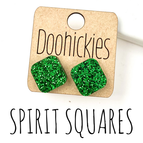 14mm School Spirit Square Studs - Custom Spirit Earrings