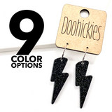 1.5" Glitter School Spirit Bolt Dangles - Custom Spirit Earrings