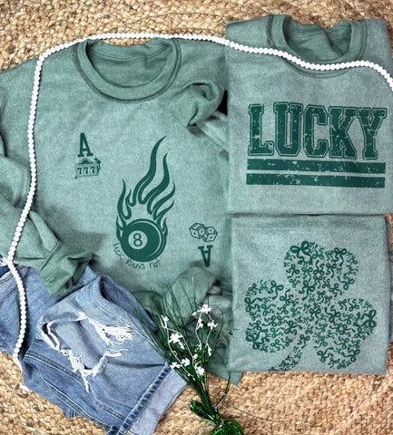 Inside out Sweatshirts- Lucky Themed - PLEASE ALLOW 7-10 BUSINESS DAYS FOR SHIPPING