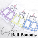 3" Spring Gingham Bell Bottoms -Earrings