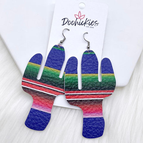 3" Fiesta Serape Cactus -Earrings