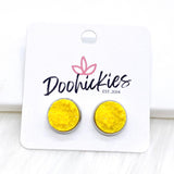 12mm Bright Crystal Studs in Stainless Steel Settings -Summer Earrings