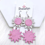 3.5" Daisy Dangle Drops (3-D Collection) -Earrings