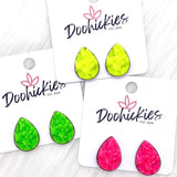 Big as Texas Neon Teardrops -Summer Earrings