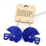 1.25" Glitter School Spirit Helmet Dangles - Custom Spirit Earrings