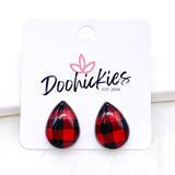 Big as Texas Buffalo Plaid Teardrops -Earrings