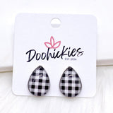 Big as Texas Buffalo Plaid Teardrops -Earrings