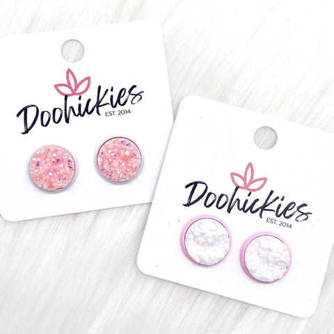 12mm Breast Cancer Awareness Stud Earrings