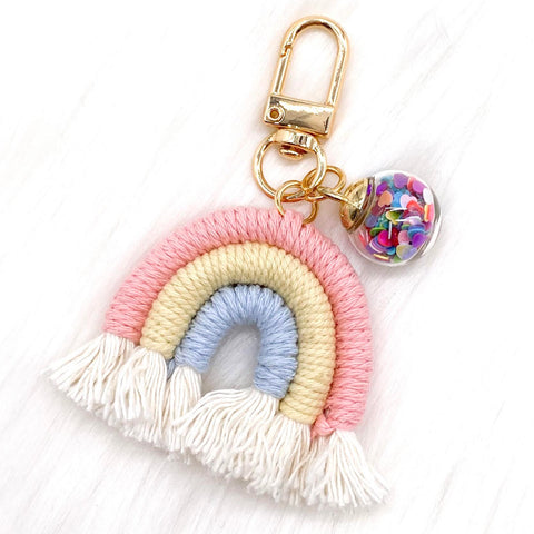 Macrame Pastel Knotted Keychain – A Branch & Cord