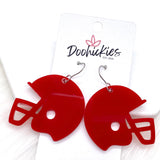 1.5" Custom Solid Acrylic Spirit Helmets -Sports Earrings