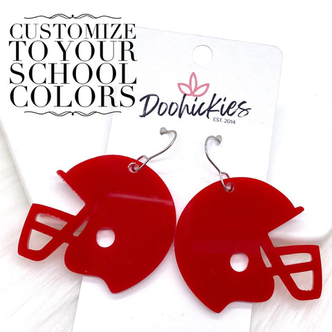 1.5" Custom Solid Acrylic Spirit Helmets -Sports Earrings