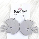 1.5" Shiny Helmet Acrylic Dangles -Sports Earrings