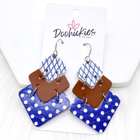 2.5" Mix & Match Navy Dot Lola -Fall Earrings