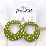 2" Christmas Doodle Dot Lil' O Dangles - Cork Earrings