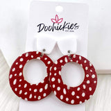 2" Christmas Doodle Dot Lil' O Dangles - Cork Earrings