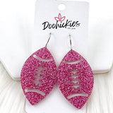 2" Pink Out Football Acrylic Dangles - Breast Cancer Awareness Earrings