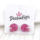 15mm Pink Out Acrylic Football Helmets - Breast Cancer Awareness Earrings