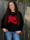 Love in Metallic Red Puff Sweatshirt - PLEASE ALLOW 3-5 BUSINESS DAYS FOR SHIPPING