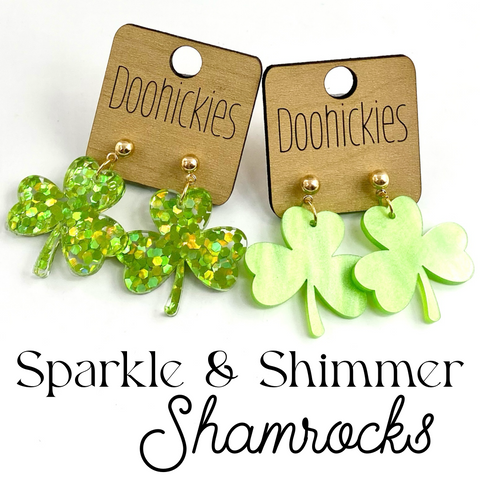 Lil' Sparkle & Shimmer Shamrock Collection - St. Patrick's Day Earrings