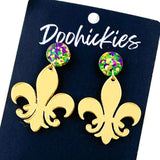 2" Fleur de Lis Acrylic Dangles (2 colors) -Earrings