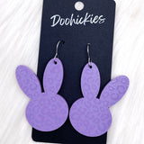 2.5" Pastel Leopard Bunny Heads -Easter Earrings