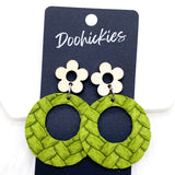 2" Birch Flower & Box Braided Lil' O Dangles- Spring Earrings