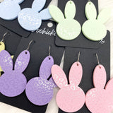 2.5" Pastel Leopard Bunny Heads -Easter Earrings