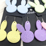 2.5" Pastel Leopard Bunny Heads -Easter Earrings