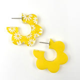 1.5" Springy Flip Flop Hoops -Spring Acrylic Earrings