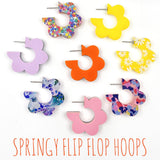 1.5" Springy Flip Flop Hoops -Spring Acrylic Earrings