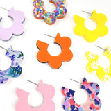 1.5" Springy Flip Flop Hoops -Spring Acrylic Earrings