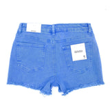 Acid Wash Frayed Hem Shorts: Ocean Blue