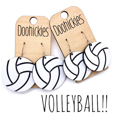 Acrylic Volleyball Dangles (2 Sized) - Sports Earrings