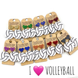 1.9" Custom I Heart Volleyball Dangles - Sports Earrings