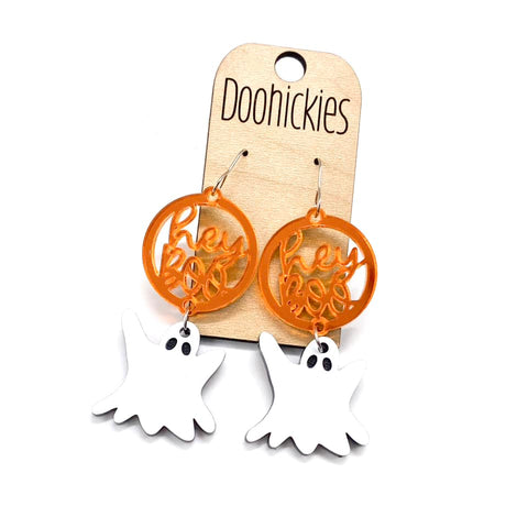 2" Boo Y'all Acrylic Dangles - Halloween Earrings