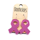 1.5" Breast Cancer Awareness Acrylic Ribbon Collection - Awareness Earrings