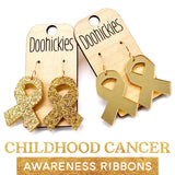 1.5" Childhood Cancer Awareness Acrylic Ribbon Collection - Awareness Earrings