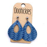 1.5" Fall Braided Raindrops - Leather Earrings