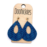 1.5" Fall Braided Raindrops - Leather Earrings