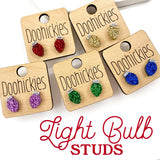 Christmas Light Bulb Studs - Christmas Earrings