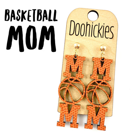 Basketball Mom Acrylic Dangles - Sports Earrings