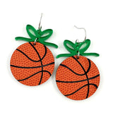 2" Custom Bows & Basketball Dangles - Sports Earrings