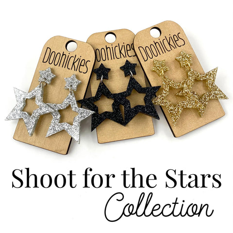 1.75" Shoot for the Stars Collection - New Years Acrylic Earrings