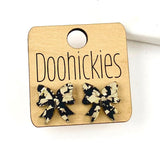 15mm Ring in the New Year Bow Studs - Acrylic New Years Earrings