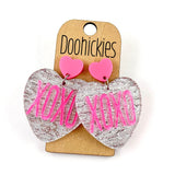 2" XOXO Heart Dangles -Valentine's Acrylic Earrings (Copy)