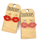 Dainty Kissy Face Acrylic Valentines Dangle Earrings