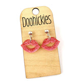 Dainty Kissy Face Acrylic Valentines Dangle Earrings