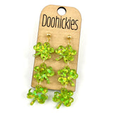 Sparkle Shamrock Acrylic Dangles - St. Patrick's Day Earrings